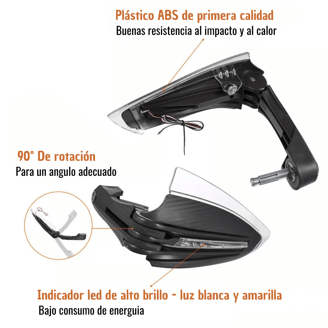 Rompe viento articulado con direccional y luz blanca