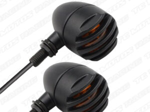 DIRECCIONAL LED PLASTICO CAFE RACER MINI REJILLA NEGRO (ACC253)