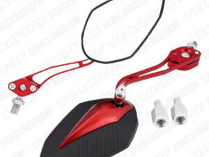 ESPEJOS LUJO ALUMINIO PUNTA DIAMANTE ROJO (MIC1123)